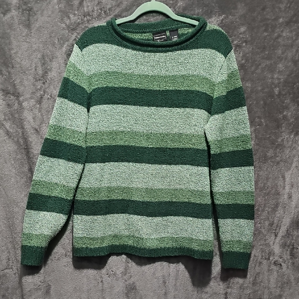 Bobbie Brooks Green Striped Sweater